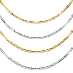 14k Real Solid Gold Miami Cuban Pendant Chain Necklace, Real Gold Miami Cuban Chain, Pendant Necklace for Men Women