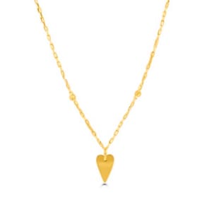 Collana a cuore in oro giallo 14K / Fascino a cuore / Delicato fascino a cuore in oro 14K / Collana con pendente a cuore in oro 14K