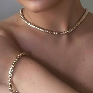 関税/送料込み【en route】18Kデイジー分子チェーンセット 18K Solid Gold Diamond Cut Cable Chain Necklace Yellow Rose