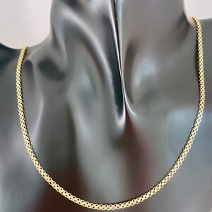 14k Gold Bismark Chain Choker Necklace | Fancy Gold Bismarck Link | Curb Link Chain Necklace | Bismarck Chain - 2.5mm 16,18,20 Inches