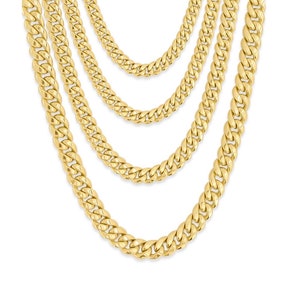 10K Gold Miami Cuban Chain | Miami Cuban Link Necklace | 10K Cuban Chain | Real Gold Chain | Cuban Curb Link Chain Necklace/Bracelet