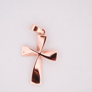 14k Rose Gold Dainty Cross Charm Pendant, Cross Charm Gold, Cross Charm Pendant