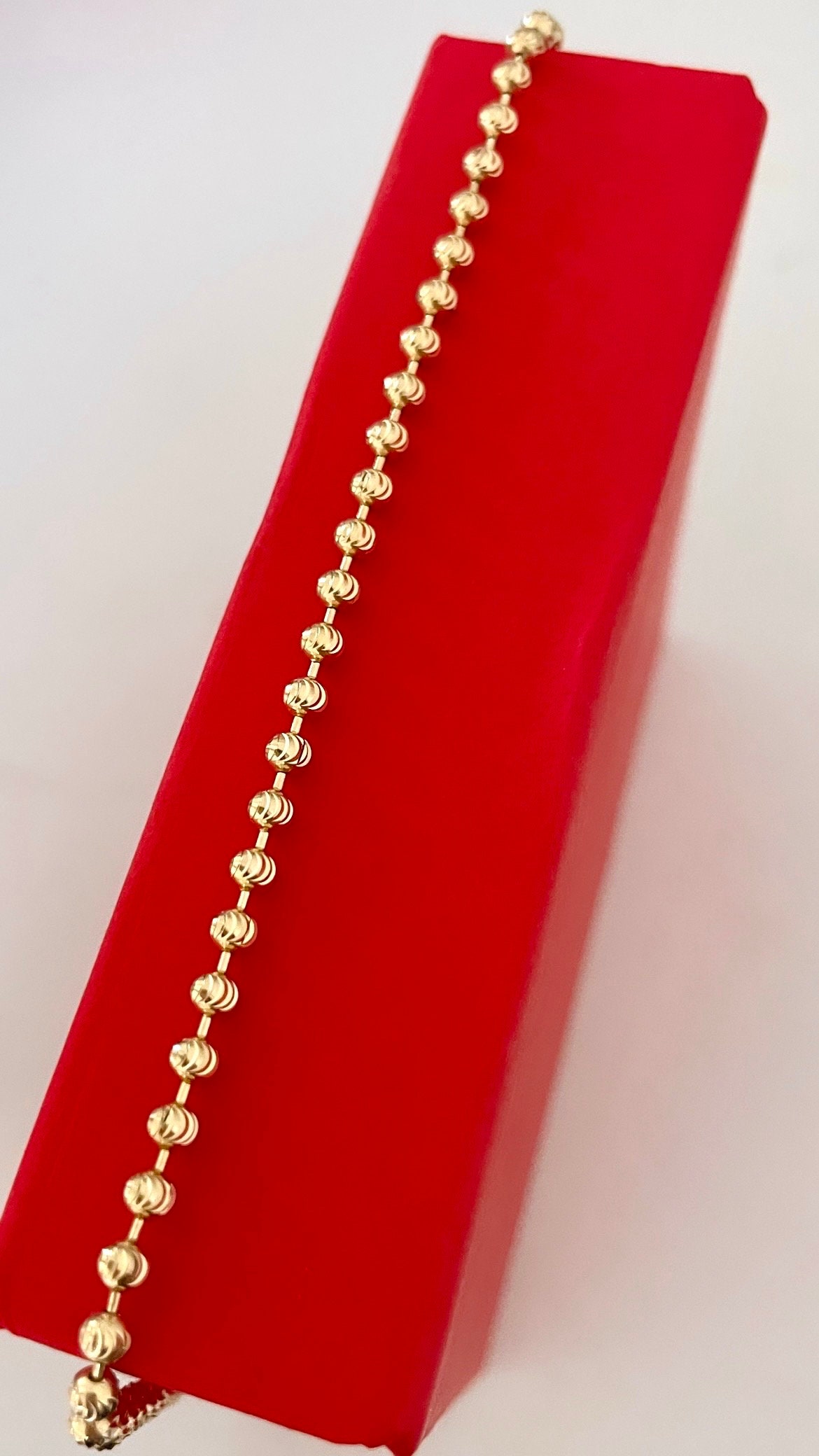 14k Gold Ball Bead Chain, SOLID Dog Tag Necklace, Army Chain, Gold Ball Chain, 14k Yellow Gold