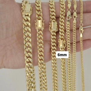 14k Gold Miami Cuban Chain | Miami Cuban Link Necklace | 14k Cuban Chain | Real Gold Chain | Cuban Curb Link Chain Necklace/Bracelet 6mm