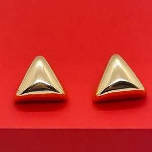 Fancy Triangle Shape Stud Earrings | Gold Plated Stud Earrings | Chunky Earrings | Gold Studs | Triangle Studs Earring | Gold Plated Earring