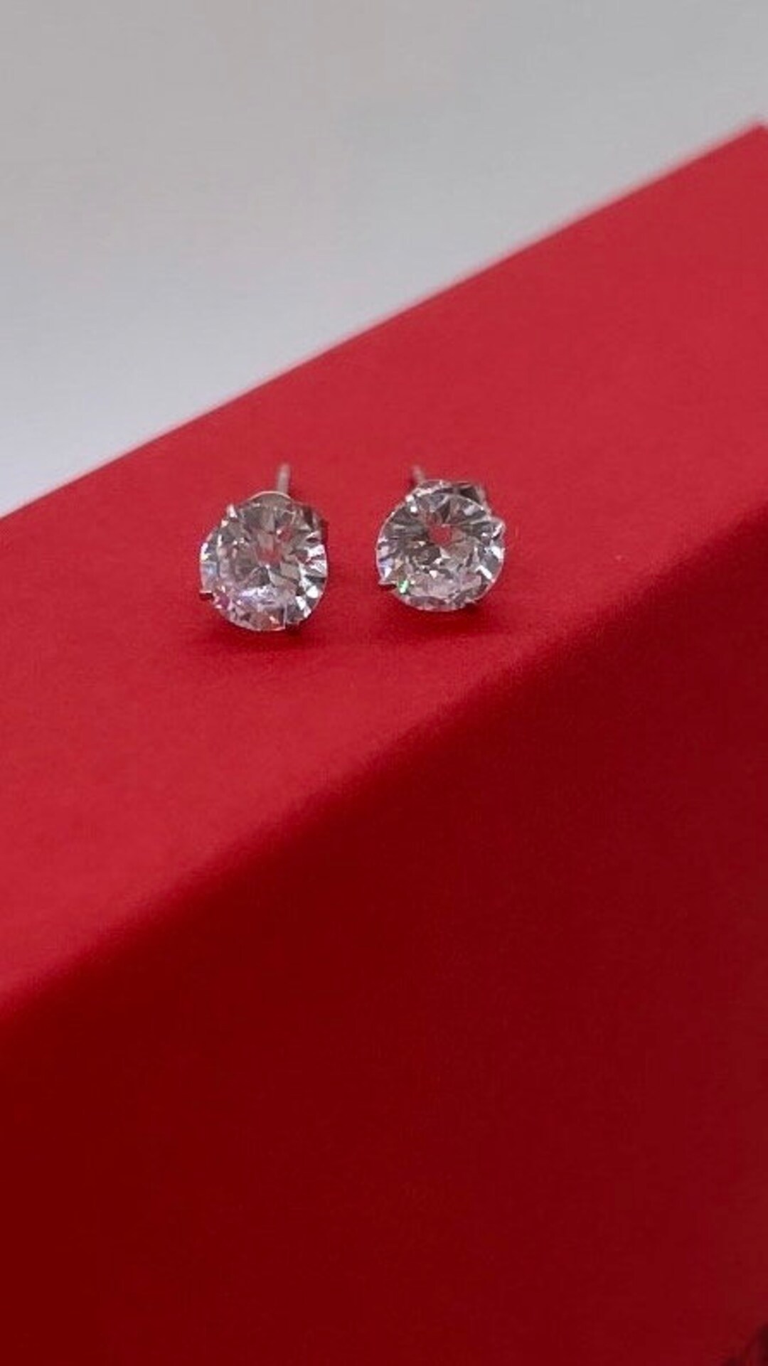 14k Real Gold Cubic Zirconia Stud Earrings, Real Gold Earrings Jewelry