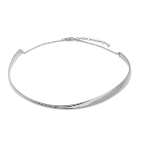 Silber gemeißelte Kragen-Halsketten-Choker | Dicke Silber Kragen Halskette | Schlankes Design | Klassische Statement Halskette | Perfektes Geschenk für sie