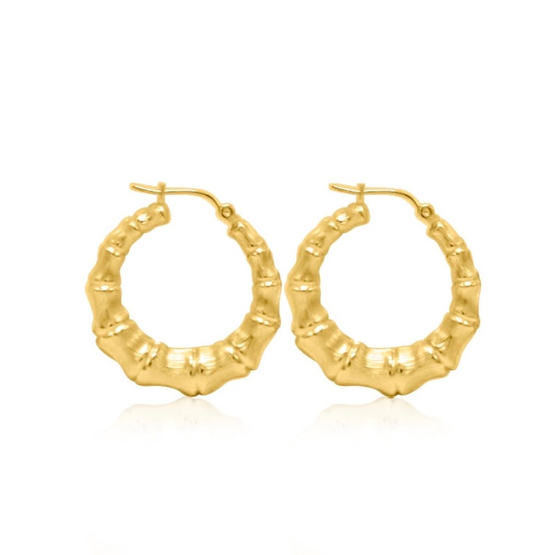 Bamboo Earrings with Pearl