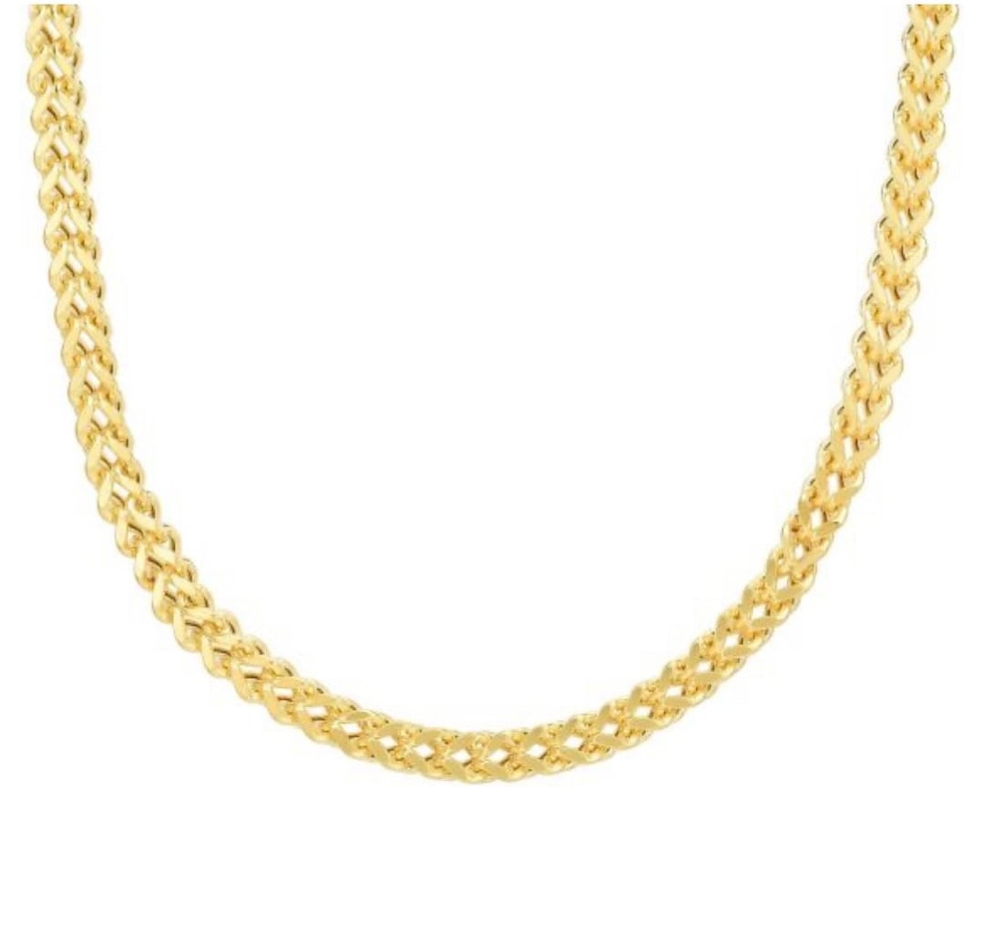 14k Gold Franco Necklace, 14k Solid Gold Chain, Men's Gold Chain
