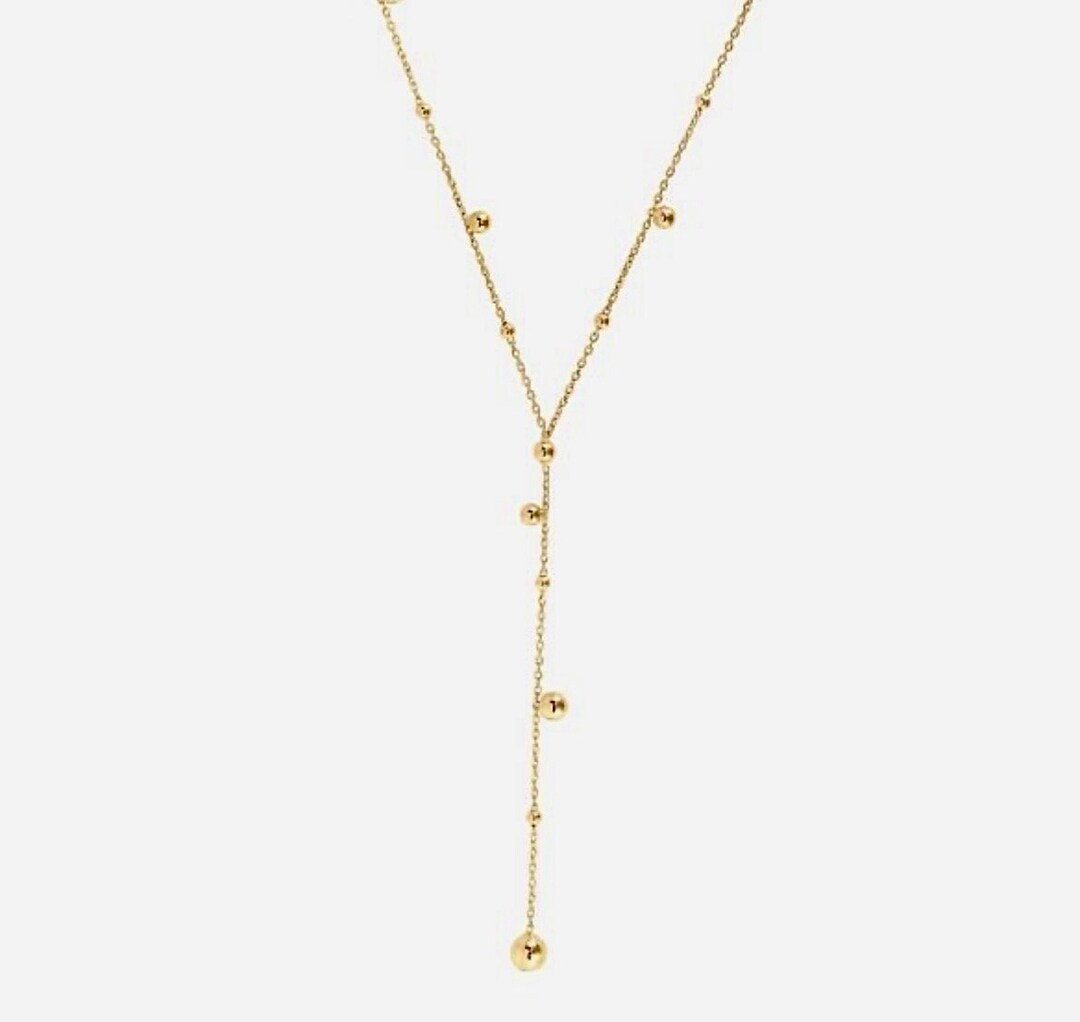 14k Gold Ball Bead Chain SOLID Dog Tag Necklace Army Chain Etsy