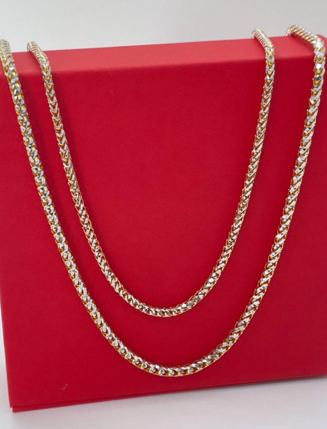 Gold Franco Necklace 14k Solid Real Mens Gold Chain, Mens Gold Chain