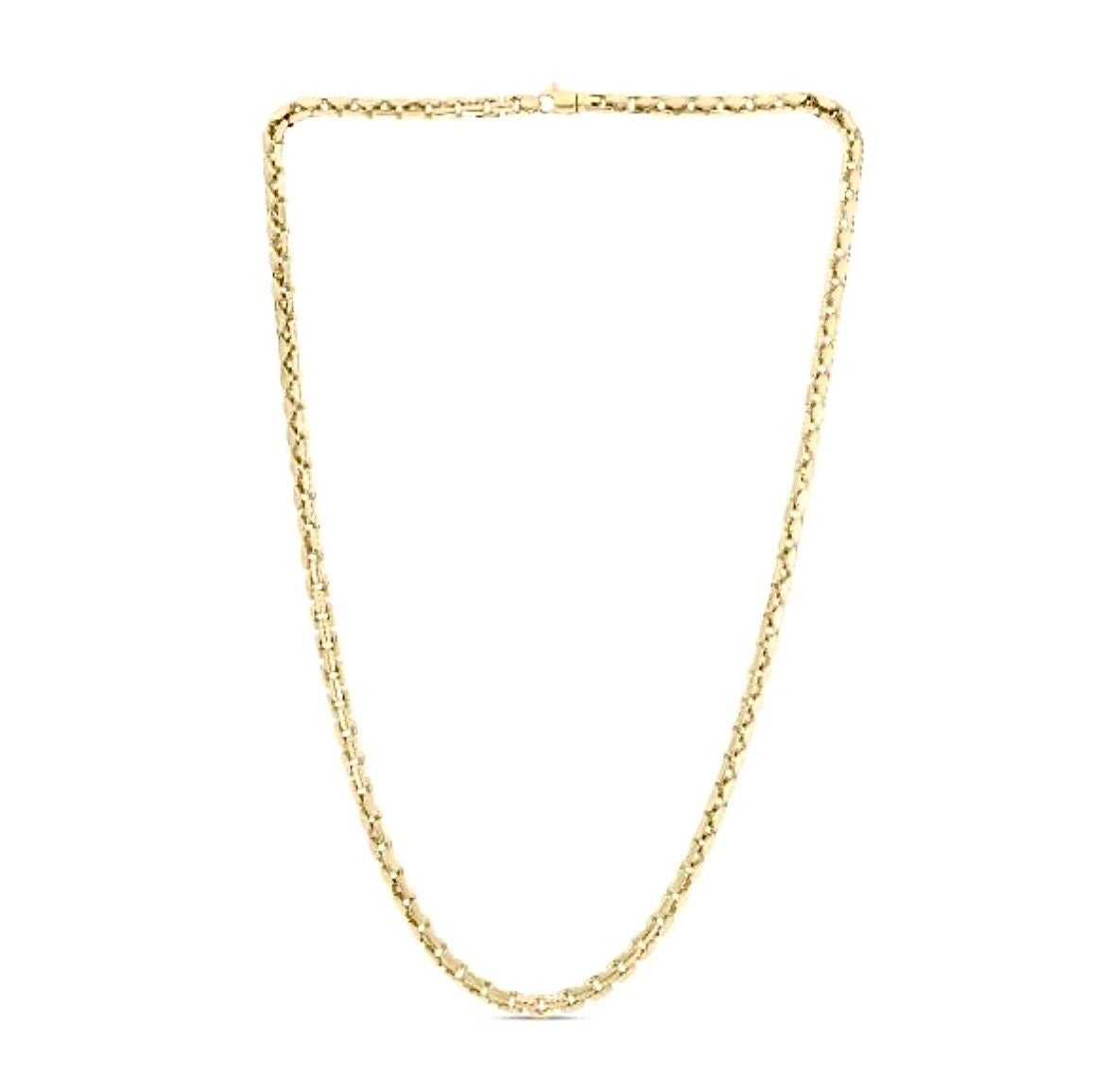 14k Real Thick Gold Byzantine Chain Necklace Round Byzantine Etsy