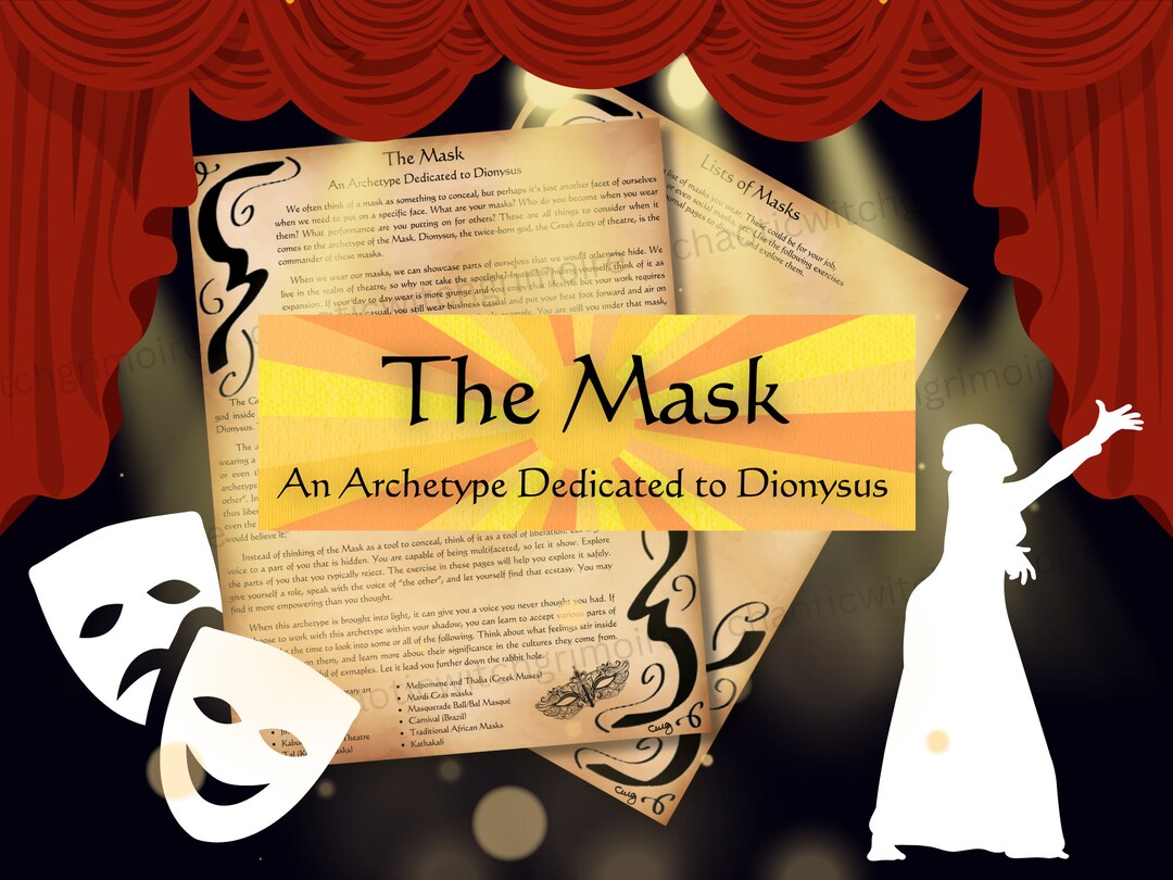 The Mask an Archetype Dedicated to Dionysus Grimoire and Book of