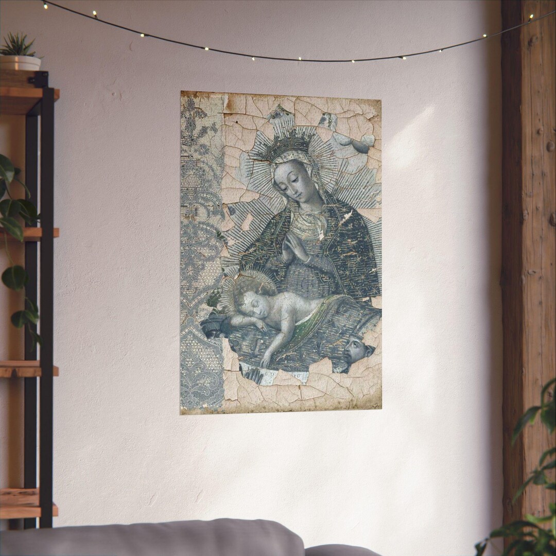 Madonna and Child Art Print, Vintage Religious Poster - Etsy