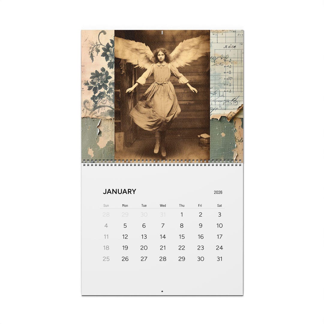 2026 Angel Wall Calendar, Vintage Christian Art, Spiritual Gift - Etsy