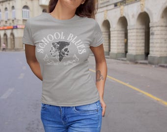 School Blues Graphic Tee, Soft Triblend Fitted T-Shirt