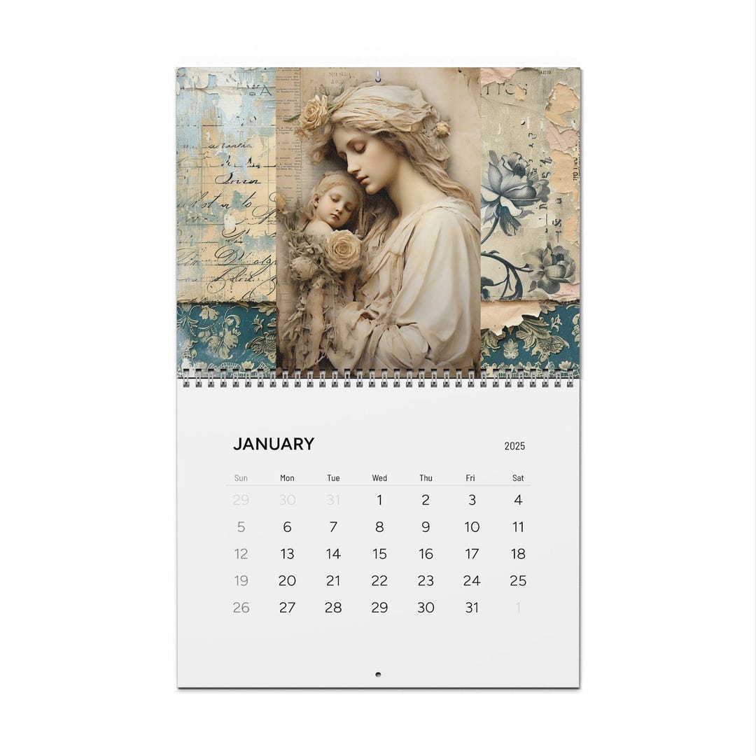 2025 Christian Desktop Calendar, Religious Month Display, Catholic Art Christian Art Calendar 2025
