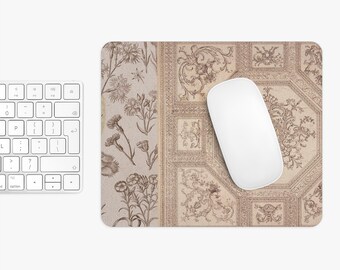 French Country Floral Desk Mat Boho Office Decor, Vintage Antique Style Workstation Accessory, Best Popular Home or Office Gift for Her