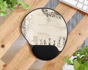 Vintage Inspired Dog Mouse Pad, Ergonomic Wrist Rest