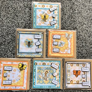 Pakket van 6 Notelet kaarten Busy Bee ontwerp