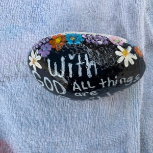 Religious inspiration painted rocks