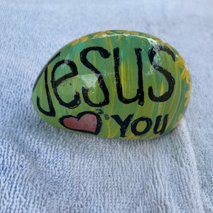 religious inspirational painted rock