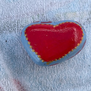 Love peace joy painted garden rock