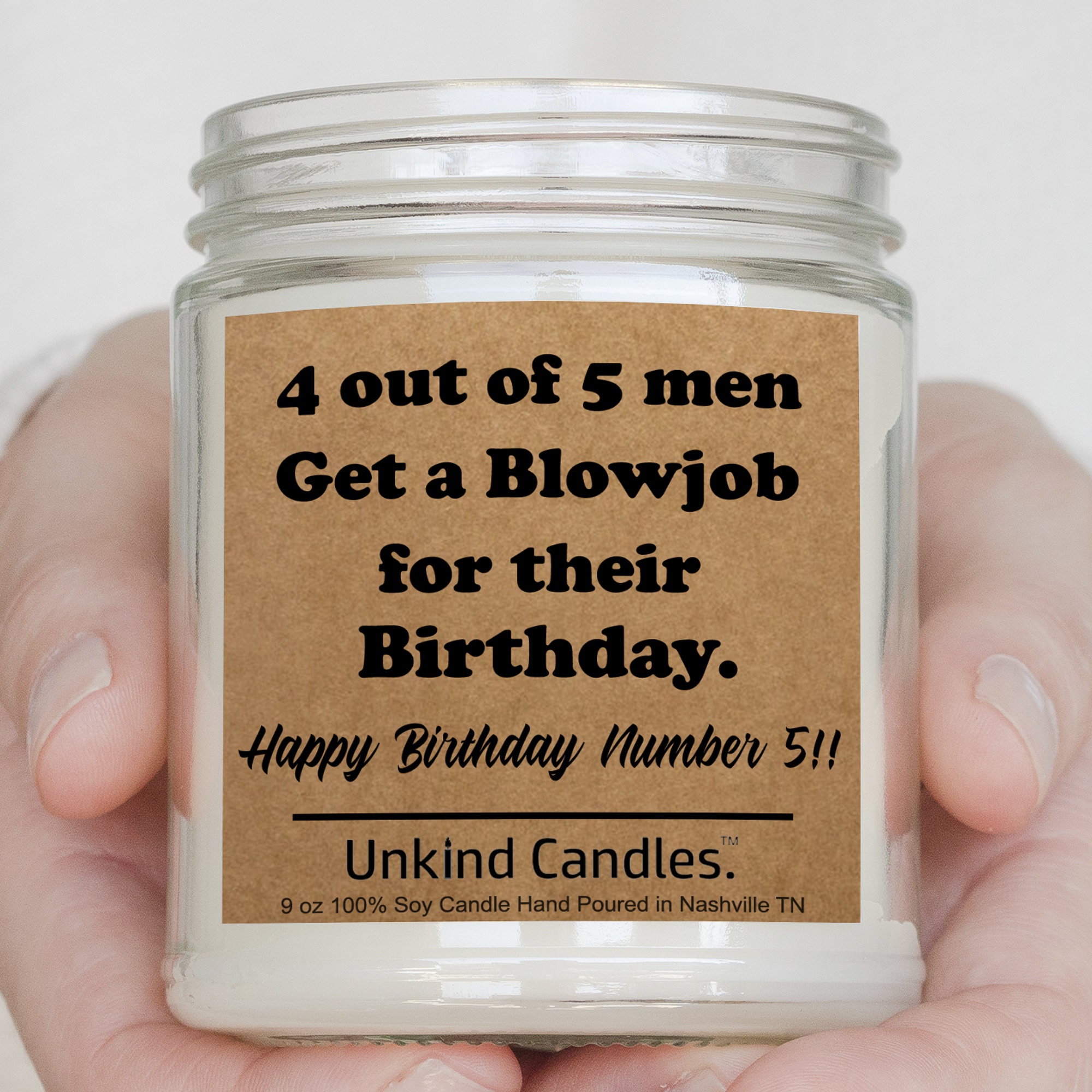 Funny Blowjob Birthday Candle, Soy Candle Adult Funny Gift