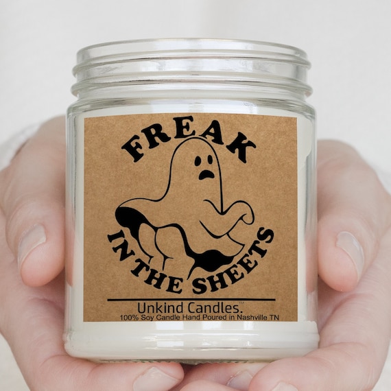 Funny Halloween Candle Freak in the Sheets Handmade Soy Etsy