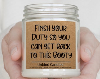 Military Boyfriend Gift - Funny Handmade Soy Candle. Perfect Long Distance Relationship gift for him. Boyfriend gift.