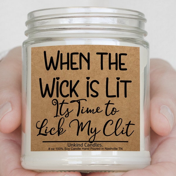 Personalized Heart Candle Holder - Gift Idea For Him/Her - Valentine's Day Gift - If This Candle Is Lit Time To Lick This Clit