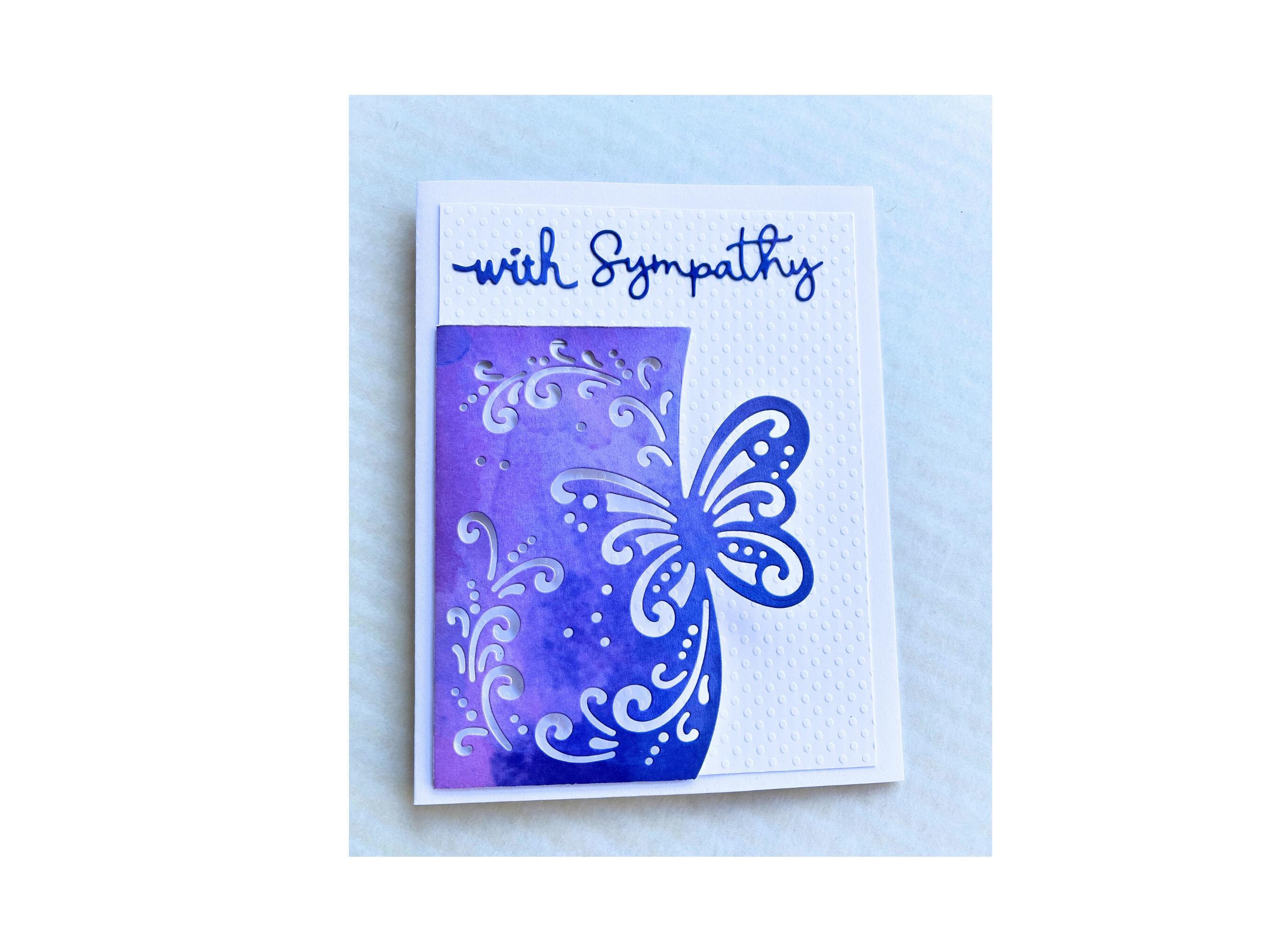 Watercolor Butterfly Sympathy Card: 3D Swiss Dot Card Comes With an ...