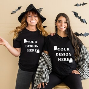 Bella Canvas 3001 Tshirt Mockup- Bella Canvas Shirt- 3001 Mock- Black Shirt Mockup - Fall Mockup - Halloween Mockup - Mockup