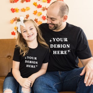 Bella Canvas 3001 Tshirt Mockup- Bella Canvas Shirt- 3001 Mock- Black Shirt Mockup - Fall Mockup - Halloween Mockup - Mockup