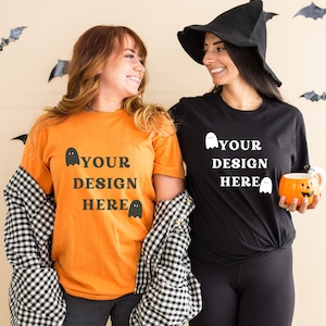 Bella Canvas 3001 Tshirt Mockup- Bella Canvas Shirt- 3001 Mock- Black Shirt Mockup - Fall Mockup - Halloween Mockup - Mockup