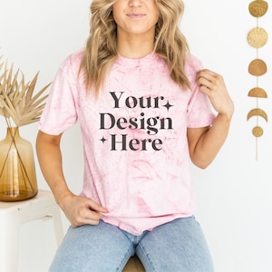 Comfort Colors 1745 Clay Comfort Colors Color Blast Clay Mockup Pink Shirt Mockup Comfort Color Mockup Tye Dye Tshirt Mockup Colorblast Red