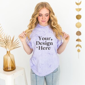 Comfort Colors 1745 Amethyst Comfort Colors Color Blast Amethyst Mockup Purple Shirt Mockup Comfort Color Mockup Tye Dye Tshirt Mockup
