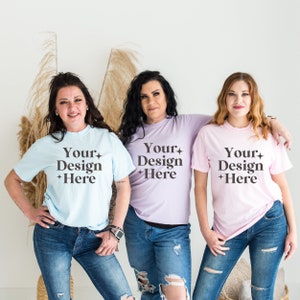 Spring Mockup Multiple Mockup Comfort Colors C1717 Orchid Mockup Blossom Mockup Chambray Mockup C1717 Mockup Model Studio Mockup Boho Mockup