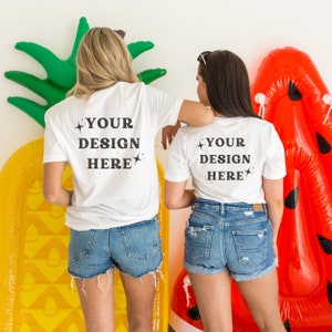 Back Mockup | Bella Canvas 3001 Mockup | Bella Canvas White Shirt | Tshirt Mockup | White Shirt Mockup | Model Mockup | Summer Shirt Mockup