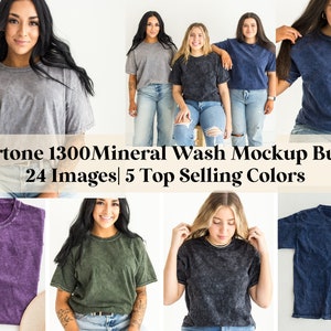 Colortone 1300 Mineral Wash Mockup Bundle Color tone unisex mineral wash mockup Flatlay Tshirt Mockup Minimal modern Shirt flat lay mockups