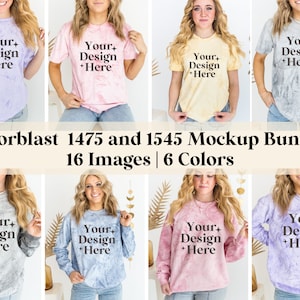Comfort Colors 1475 Mockup Bundle Comfort Colors 1545 Comfort Colors Color Blast Comfort Color Mockup Bundle Tye Dye Tshirt Mockup Boho