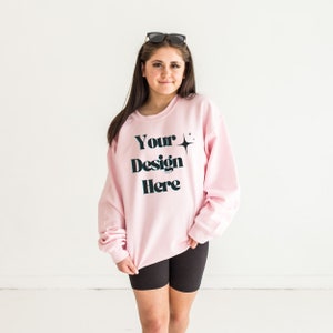 Gildan 18000 Mockup | Gildan Light Pink Sweatshirt Mockup | Sweatshirt Model Mockup | Gildan Light Pink | Simple Mockup | Mountain Mocks