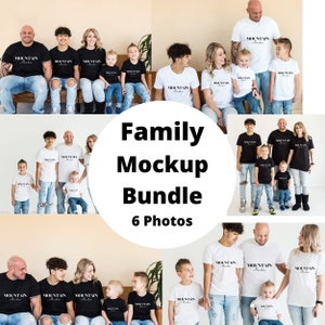 Family Mockup Bundle, Family Model Mockup Bundle, Bella Canvas 3001 Gildan 5100 Toddler Mockup, Family Model T-shirt Template