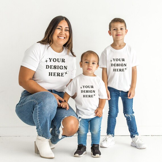 Mommy and Me White T-shirt Mockup Models Mother Daughter - Etsy