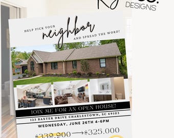 Help Pick Your Neighbor and Spread the Word | Customizable Real Estate Flyer | Instant Download | Open House | Realtor Farming & Marketing