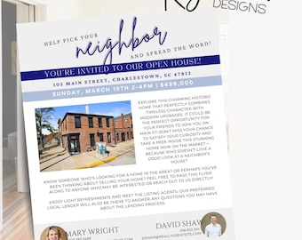Help Pick Your Neighbor and Spread the Word | Customizable Real Estate Flyer | Instant Download | Real Estate Marketing | Open House | Edit