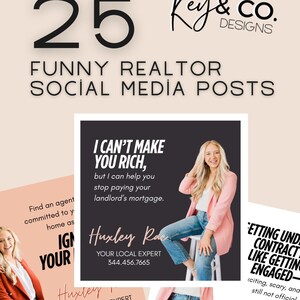 May include: A collage of images with text overlays promoting a realtor's services. The text includes "I can't make you rich, but I can help you stop paying your landlord's mortgage." and "Huxley Rae, Your Local Expert, 344.456.7665".