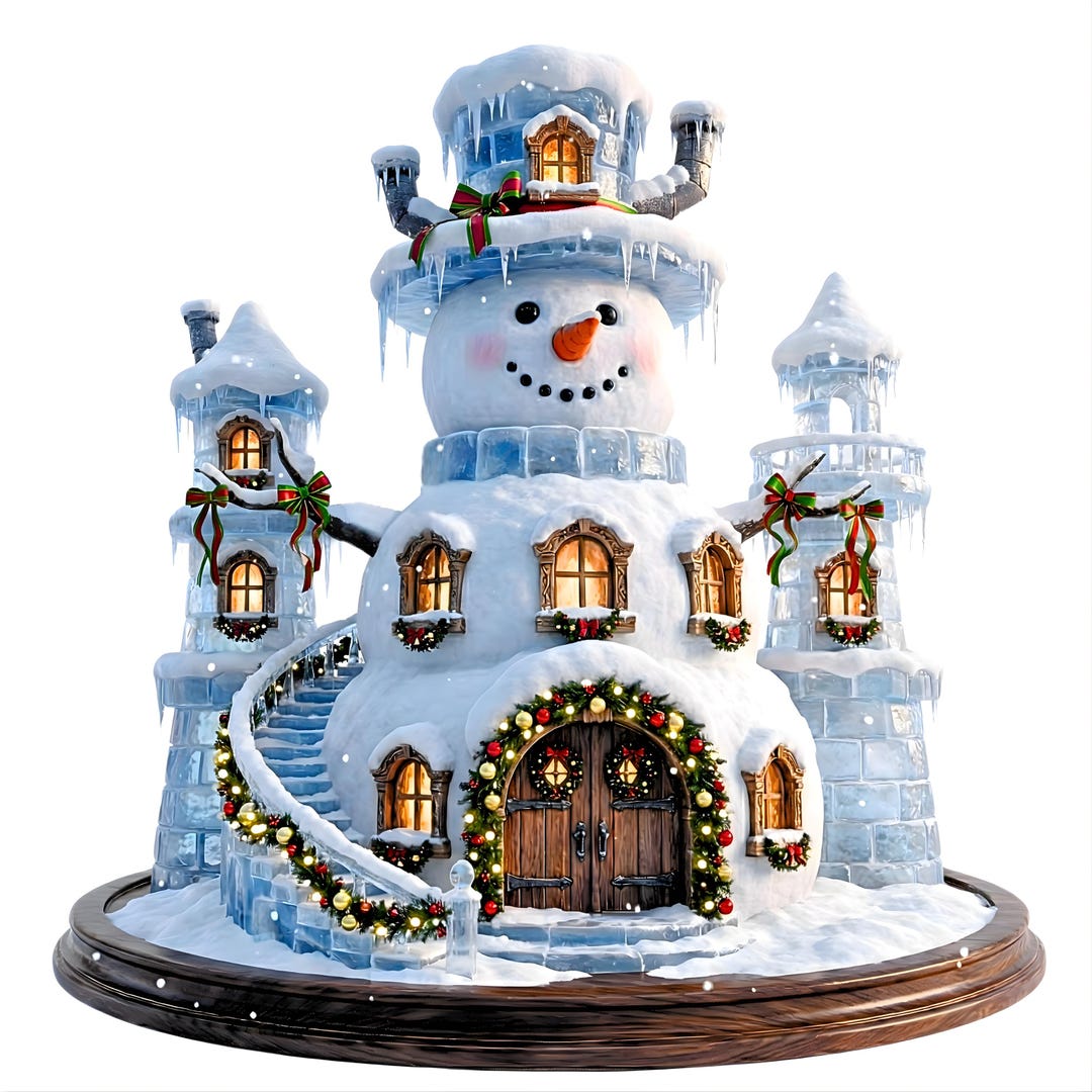 Snowman Castle STL | Winter Fantasy Diorama | 3D Printable Christmas ...