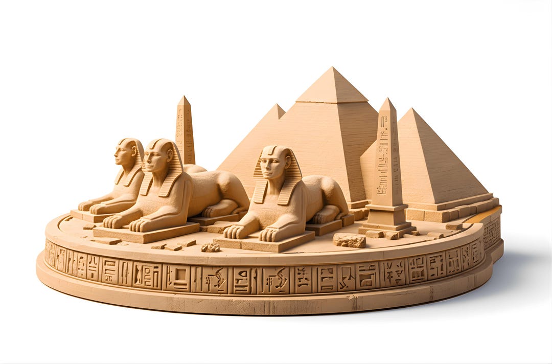 Giza Pyramid & Sphinx Diorama STL | Ancient Egypt 3D Printable Model ...
