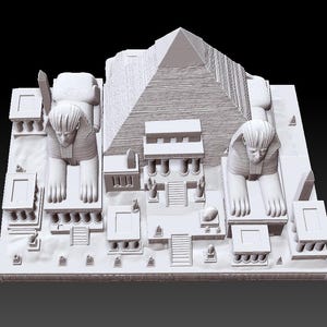 Egyptian Pyramid & Sphinx STL | Ancient Egypt Diorama Model | Highly ...